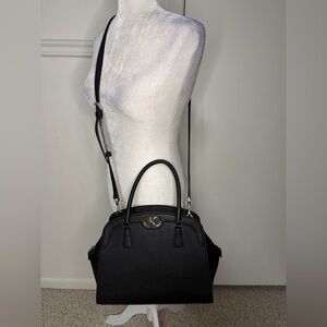 Kate Spade New York Kyla large satchel in black pebbled leather new with tag